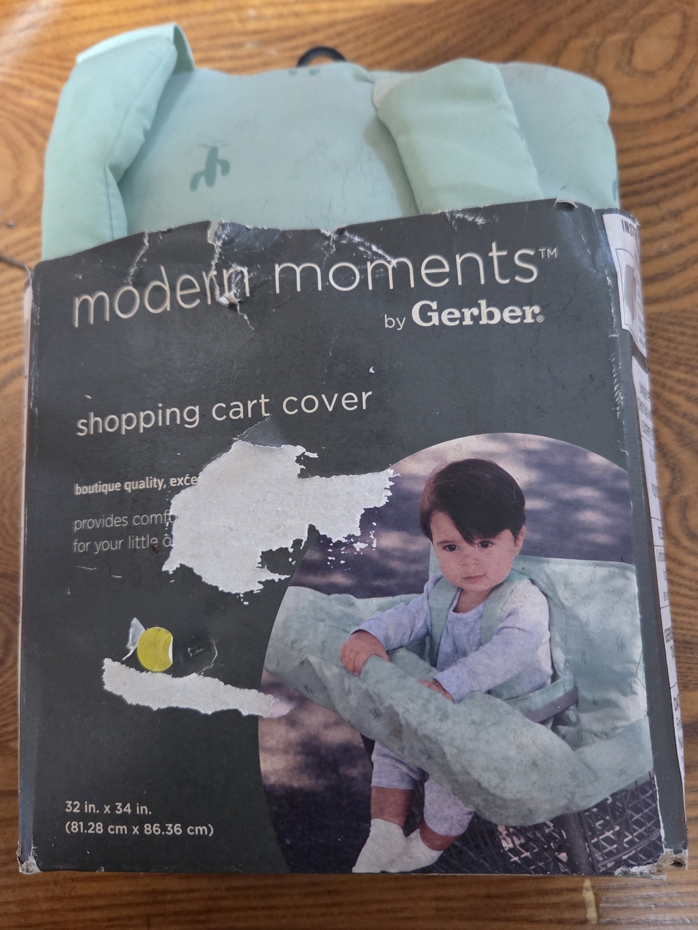 Gerber Mint Green Modern Moments Shopping Cart Cover
